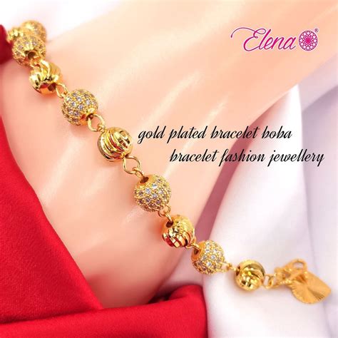 Elena Emas Korea Bracelet Gelang Tangan Design Boba EB499