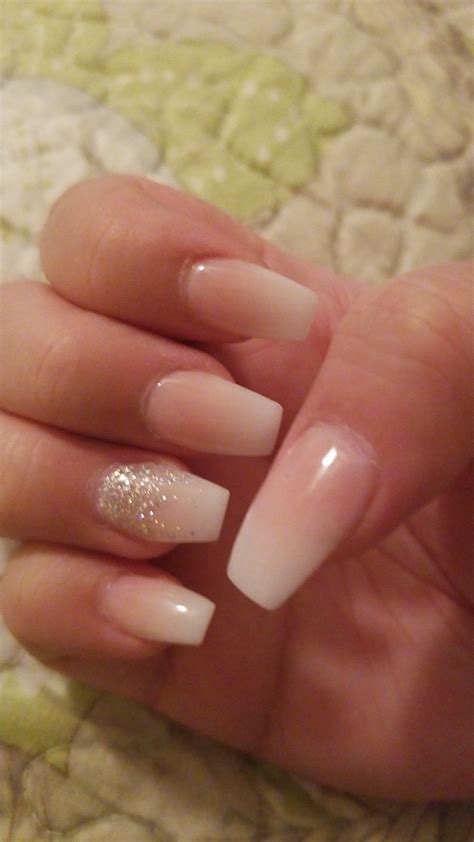 Nude and White Ombré Nails White ombre Ombre