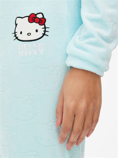 Womens Light Blue Hello Kitty Velour Flared Pyjama Bottoms Primark