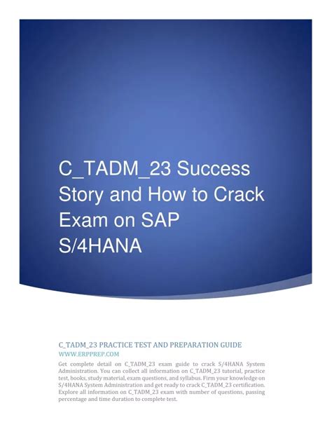 PPT C TADM 23 Success Story And How To Crack Exam On SAP S 4HANA