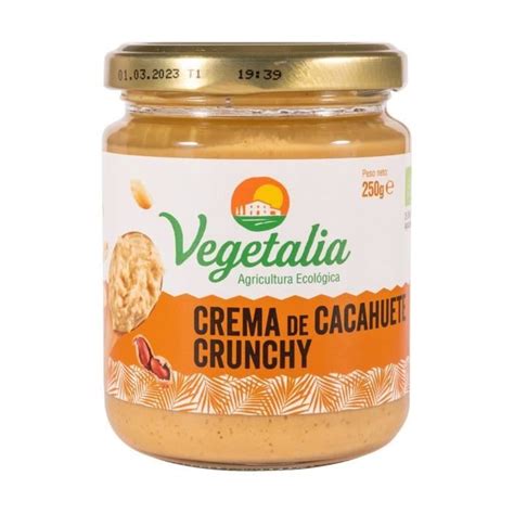 VEGETALIA Beurre de cacahuète croquant bio 250 g de crème Cacahuète