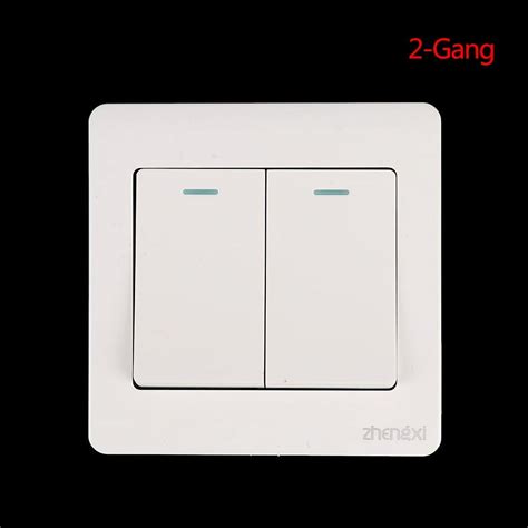 2 Gang Wall Switch 1 2 3 4 Gang 1Way Button Wall Light Switch On