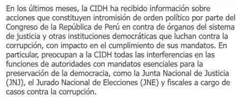 Cidh Preocupado Por La Interferencia Del Congreso Canal N