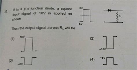 If In A P N Junction Diode A Square Input Signal Of V Is Applied