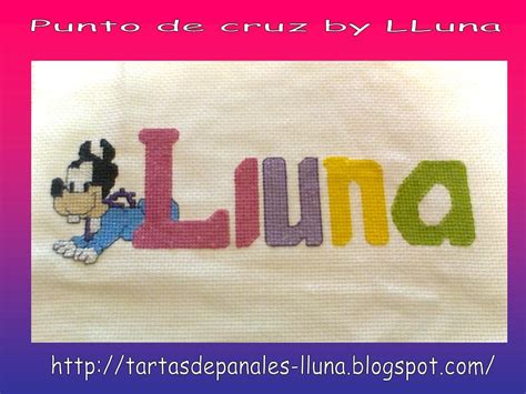 Lluna Tartas De Pa Ales Nombres En Punto De Cruz