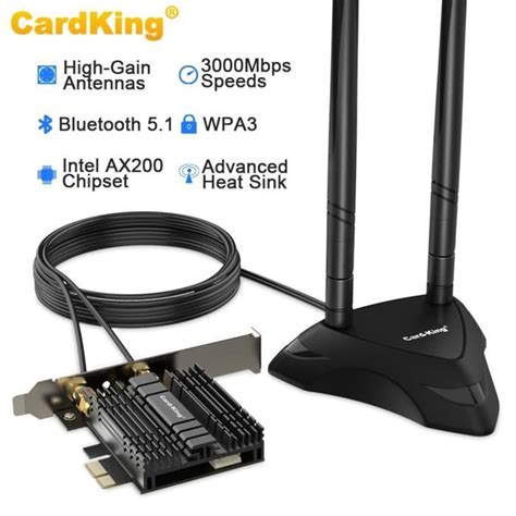 Couleur KW AC6021 Cardking Intel Ax200 Chipset 2021 Dernière WIFI 6 802