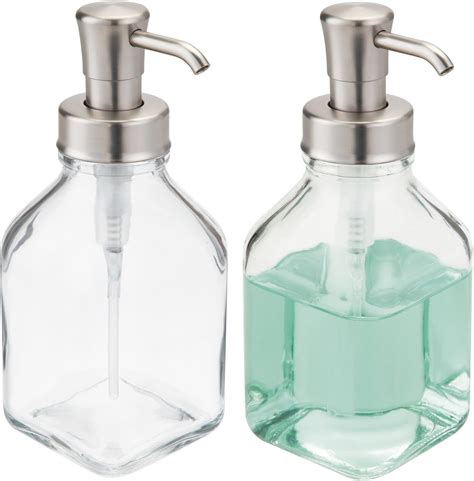 Mdesign Set Of Refillable Soap Dispenser Large Liquid Hand Soap