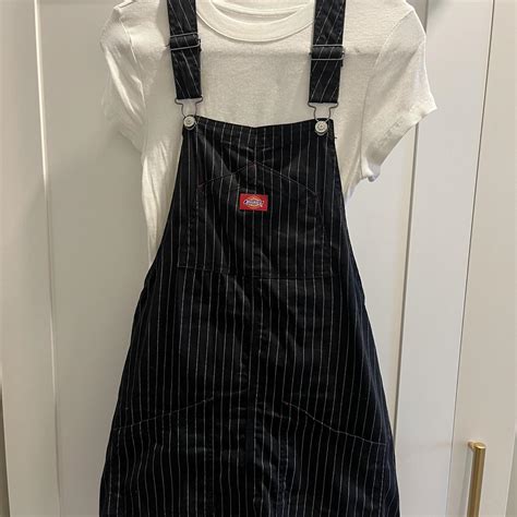 Dickies Womens Black And White Dress Depop