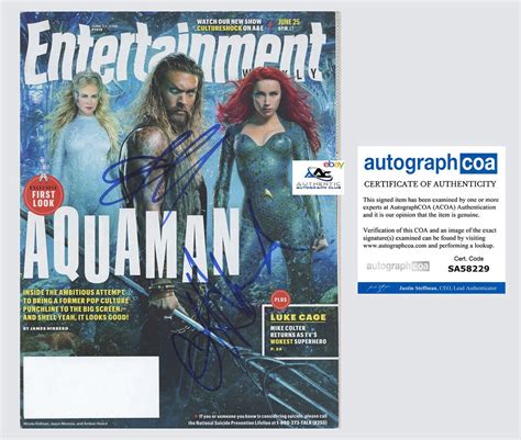 Amber Heard And Jason Momoa Autograph Signed Aquaman Ew Etsy