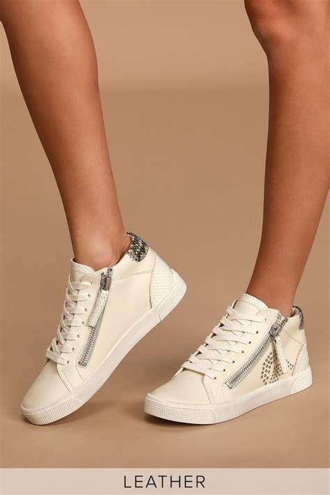 Dolce Vita Sonya White High Top Sneakers Leather Sneakers Lulus