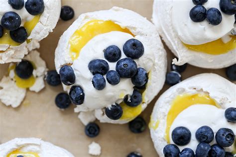 Pavlovas With Lemon Curd And Blueberries Floating Kitchen