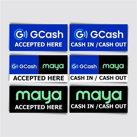 J S Colors Gcash Maya Door Hanging Signage Flat Type Shopee