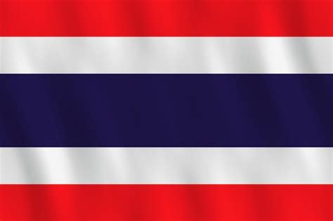 Bandera De Tailandia Con Efecto Ondulado Proporci N Oficial Vector