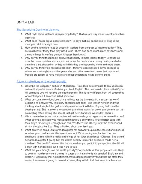 C Unit Lab Criminology Unit Lab Unit Lab The Surprising