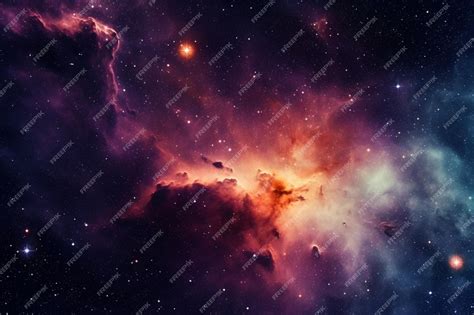 A space nebula with a purple nebula in the background | Premium AI ...