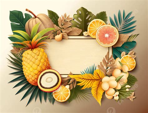 Plant Leaves Fresh Fruit Border Advertising Background Fruit Gourmet