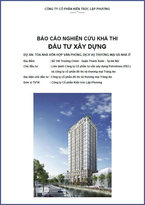 Báo Cáo Nghiên Cứu Khả Thi đầu Tư Xây Dựng