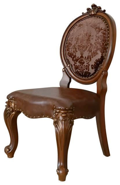 ACME Versailles Side Chair Set 2 In Cherry Finish Victorian