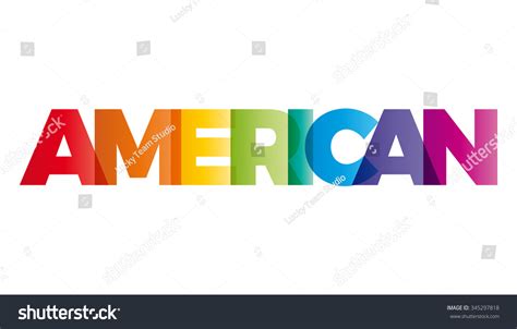 Word American Vector Banner Text Colored Stock Vector Royalty Free