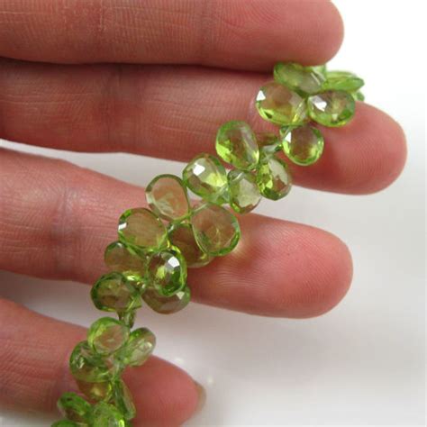 Semiprecious Gemstone Beads Genuine Peridot Gemstone Bead Faceted