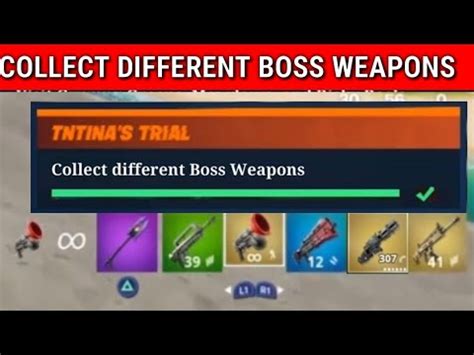 Collect Different Boss Weapons Collect Different Boss Weapons