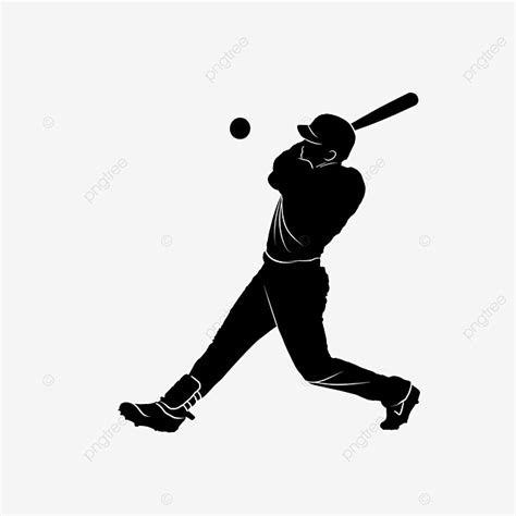 Baseball Player Silhouett Silhouette PNG Transparent, Black And White Line Baseball Players ...