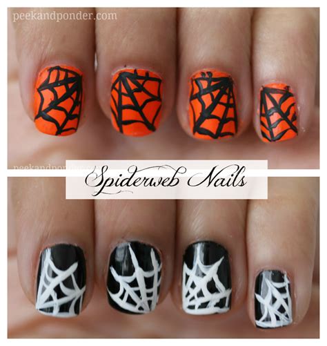 Halloween Spiderweb Nails