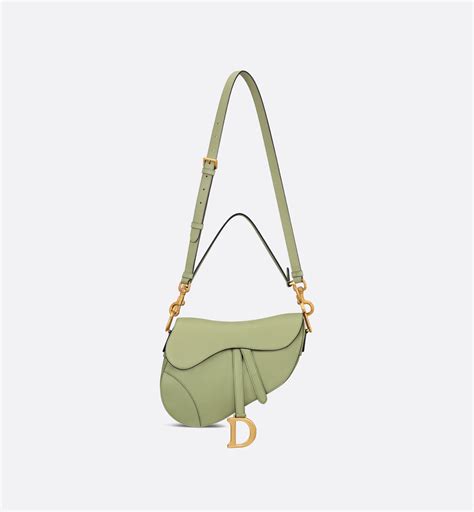 Saddle Bag With Strap Ethereal Green Grained Calfskin Dior Us