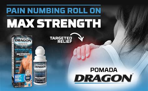 Dragon Pomada Maximum Strength Pain Relief Roll On With Lidocaine 25 Oz