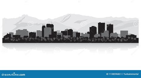 Anchorage Alaska City Skyline Silhouette Stock Vector - Illustration of ...