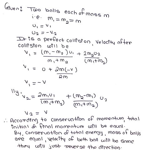 Two Balls Of Mass M Each Moving In Opposite Direction With Equal Speed