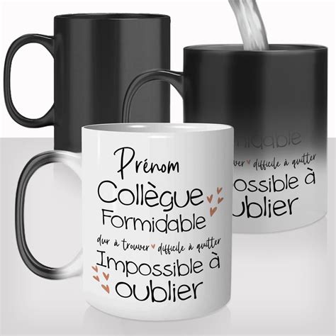 Mug Magique Collègue Formidable Personnalisation Prénom Métiers Mug