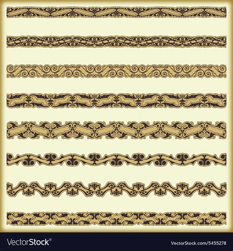 Vintage border set for design Royalty Free Vector Image