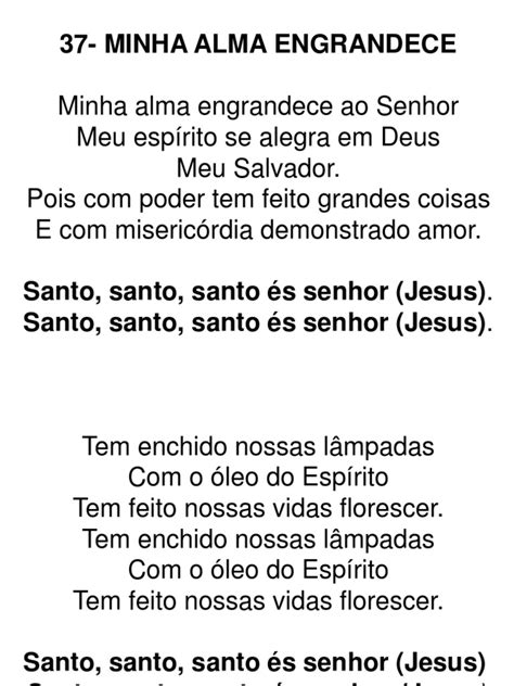 A Minh'alma Engrandece Ao Senhor - 37 - Minha Alma Engrandece Ao Senhor | PDF