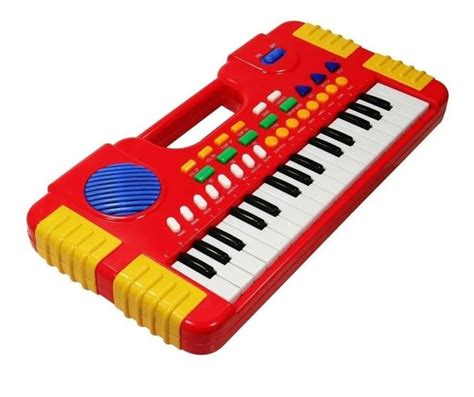 Mini Teclado Infantil Piano Brinquedo Vermelho Music Center My Music