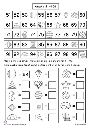 Mengenal Angka 1100 Poster Lembar Kerja Anak TK PAUD
