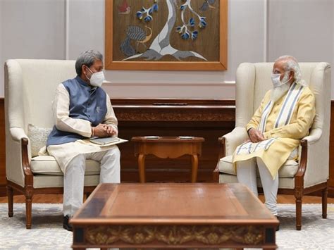 Uttarakhand Cm Meets Pm Modi Apprises Him Of Covid 19 Situation In State