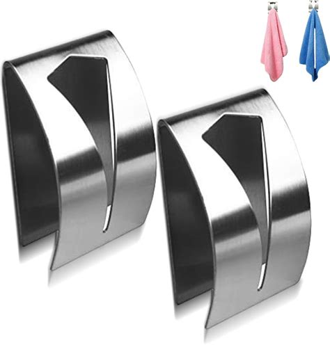 Self Adhesive Metal Towel Holders Pcs Grabber Stainless Steel Tea