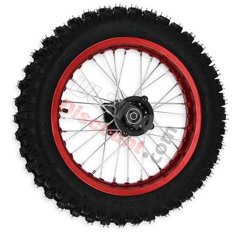 Roue Arrière Complète 14 Rouge pour Dirt Bike AGB30 Pièces Dirt Bike