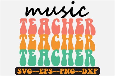 Music Teacher Groovy Retro Svg Design Graphic By Fallensvgworld · Creative Fabrica