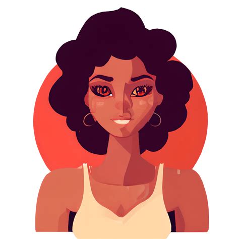 Brown Skin Female With Curly Hair And Big Brown Eyes · Creative Fabrica