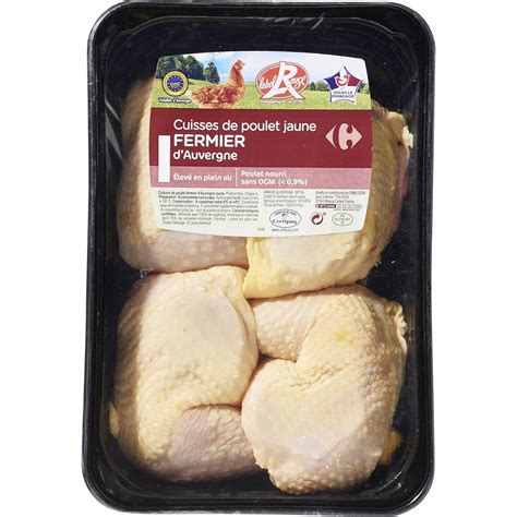 Cuisses De Poulet Jaune Fermier Label Rouge Carrefour La Barquette De