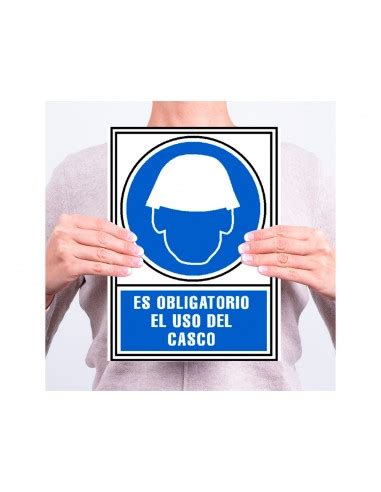 Pictograma Archivo Obligatorio Uso De Casco Pvc Azul Luminiscente