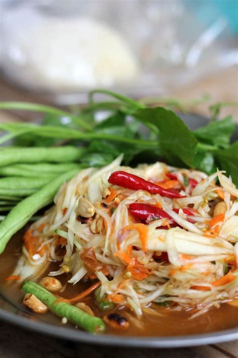 Som Tam Thai Green Papaya Salad สมตำ Thai Cooking Asian Cooking