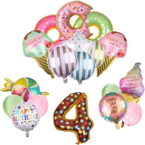 Set De Ballons G Ants Chiffre Ballons Chiffres Donut Happy Birthday