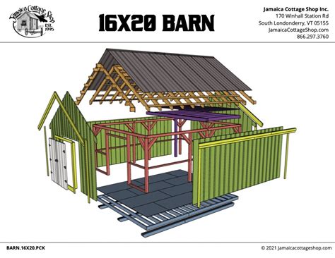 Loft Barn 16x20 Pre Cut Kit Jamaica Cottage Shop