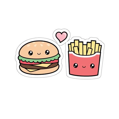 Burger Sticker Fries Sticker Burger And Fries Sticker Etsy