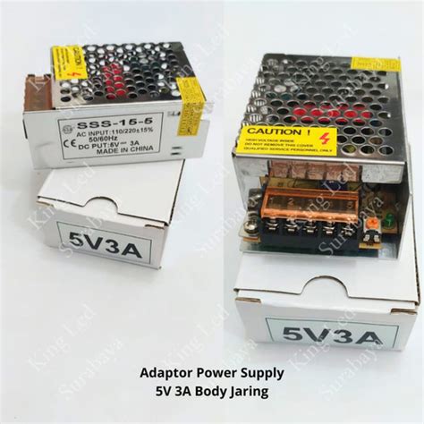 Jual Adaptor 5V 3A Power Supply Switching LED Jaring 3 Ampere 5 Volt DC