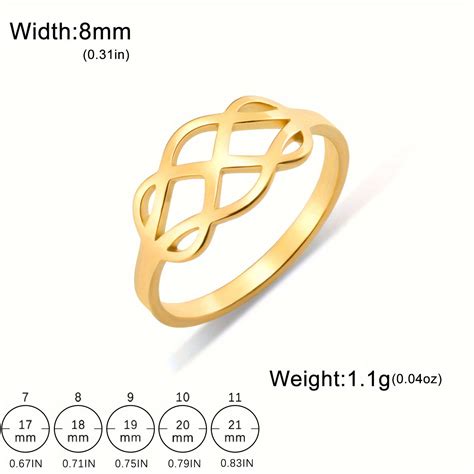 Stainless Steel Knot Design Ring Elegant Simple Style Ring Temu