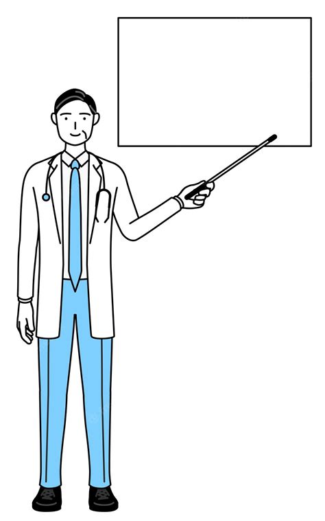 Premium Vector Male Doctor In White Coats With Stethoscopes Senior